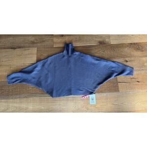 NWT ribbed knit turtleneck sweater batwing sleeves Oversized Quiet Luxury Sz L